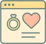 Laptop mit Hochzeitswebsite